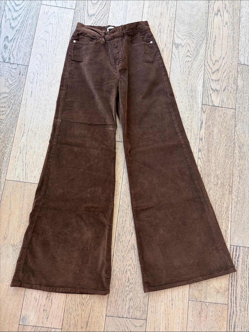 Frame Denim Wide-Leg Corduroy Jeans — Dark Brown